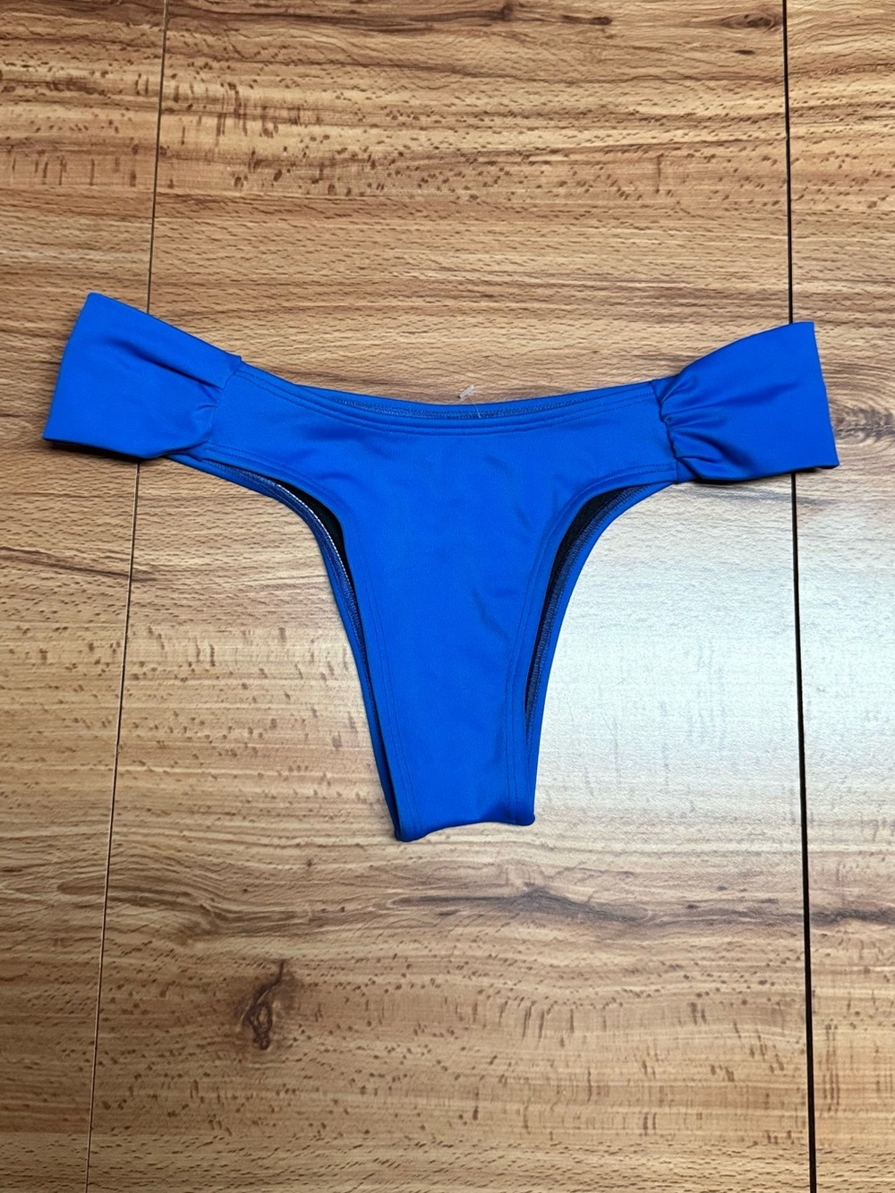 Royal Blue Women's Bikini Bottom with Draped Side Accents- women swim